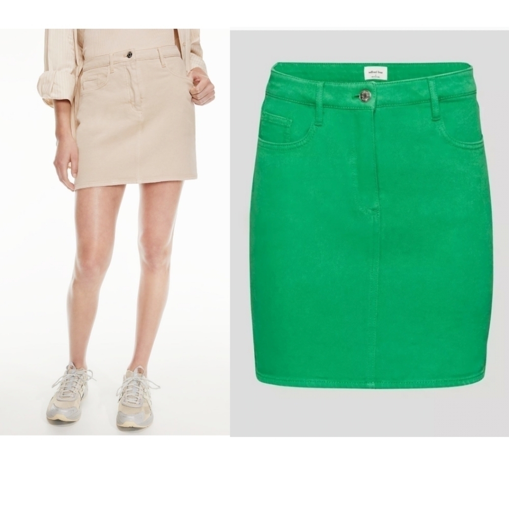 Wilfred Free | Date denim mini skirt in green